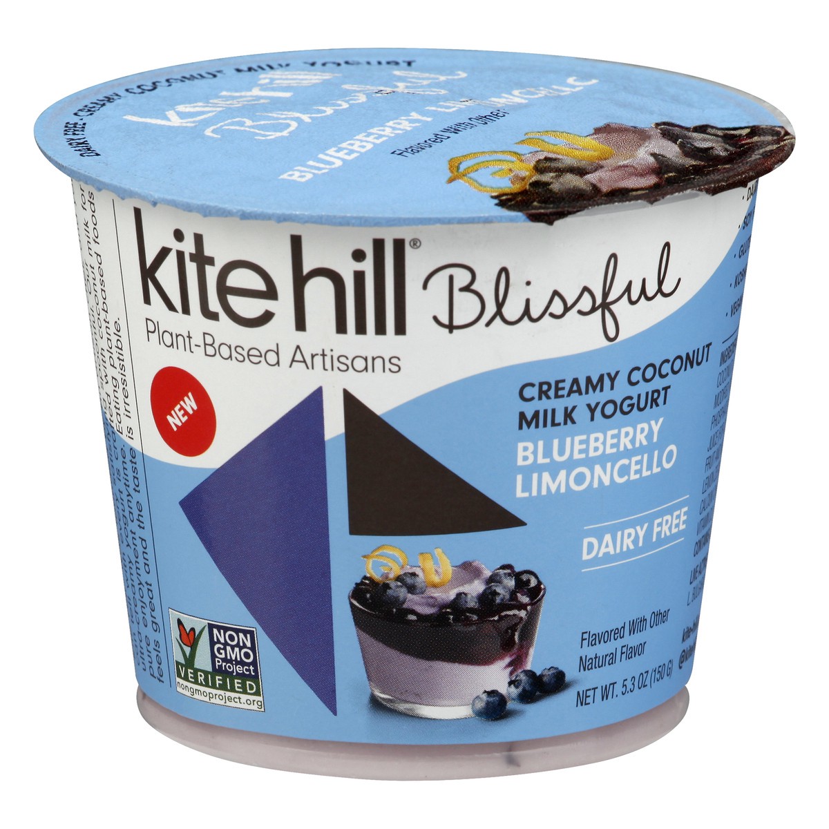 slide 1 of 13, Kite Hill Creamy Coconut Milk Blueberry Limoncello Yogurt 5.3 oz, 5.3 oz