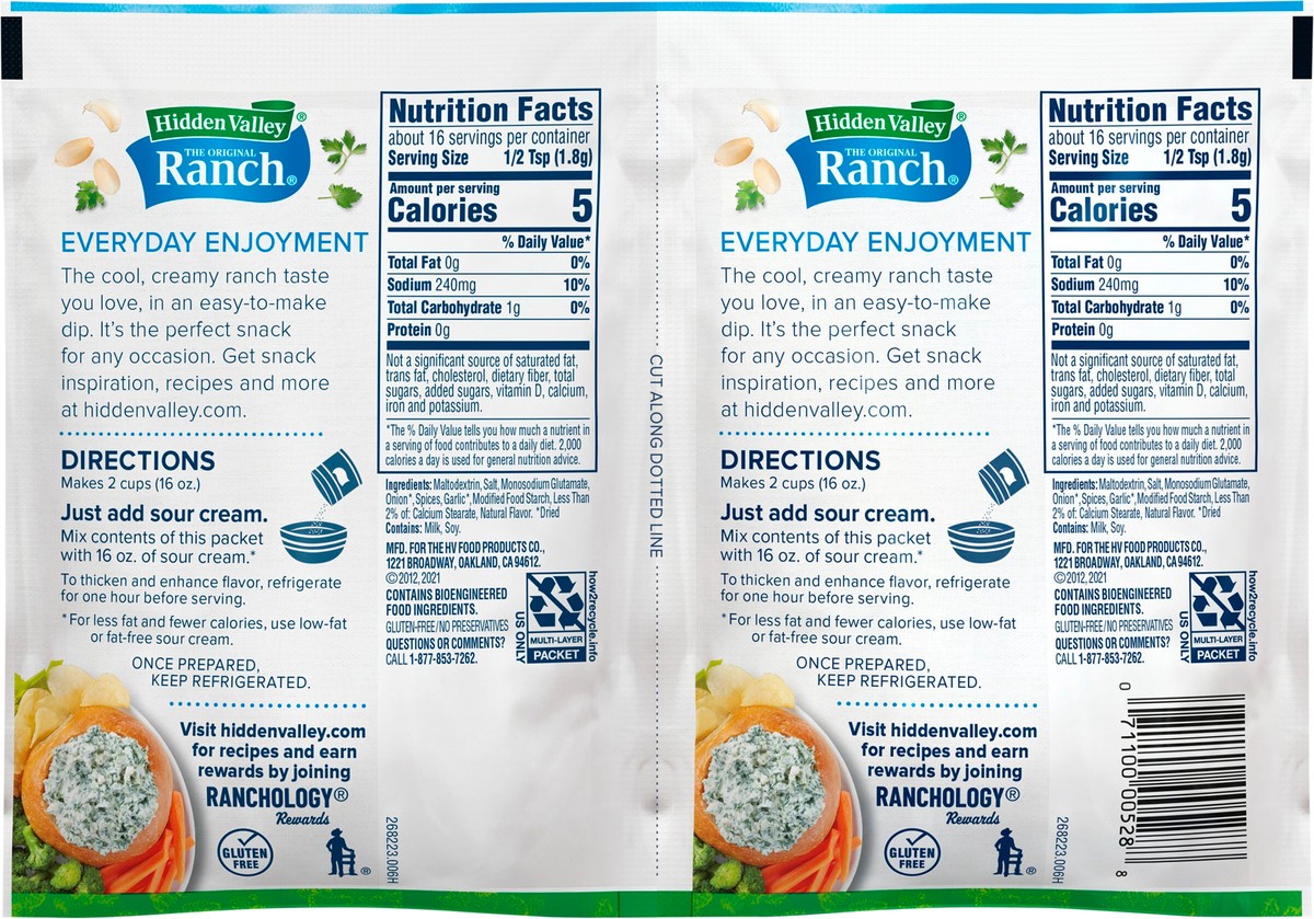 slide 6 of 7, Hidden Valley 2 Pack Ranch Dips Mix 2 ea, 2 ct