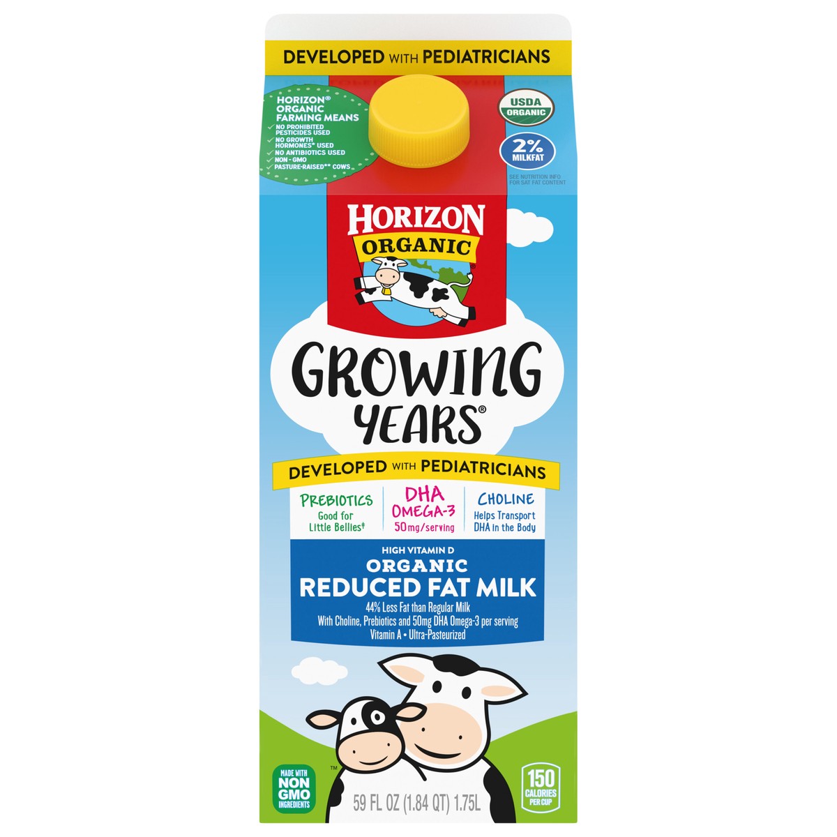 slide 1 of 1, Horizon Organic Growing Years 2% Milk with DHA Omega-3, 59 oz., 59 fl oz