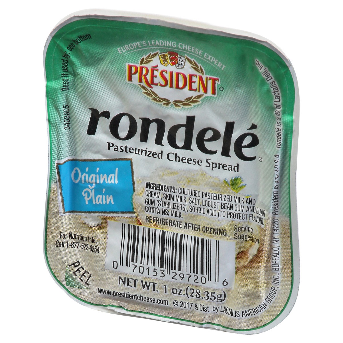 slide 11 of 11, Président Rondele Original Plain Cheese Spread 1 oz, 1 oz