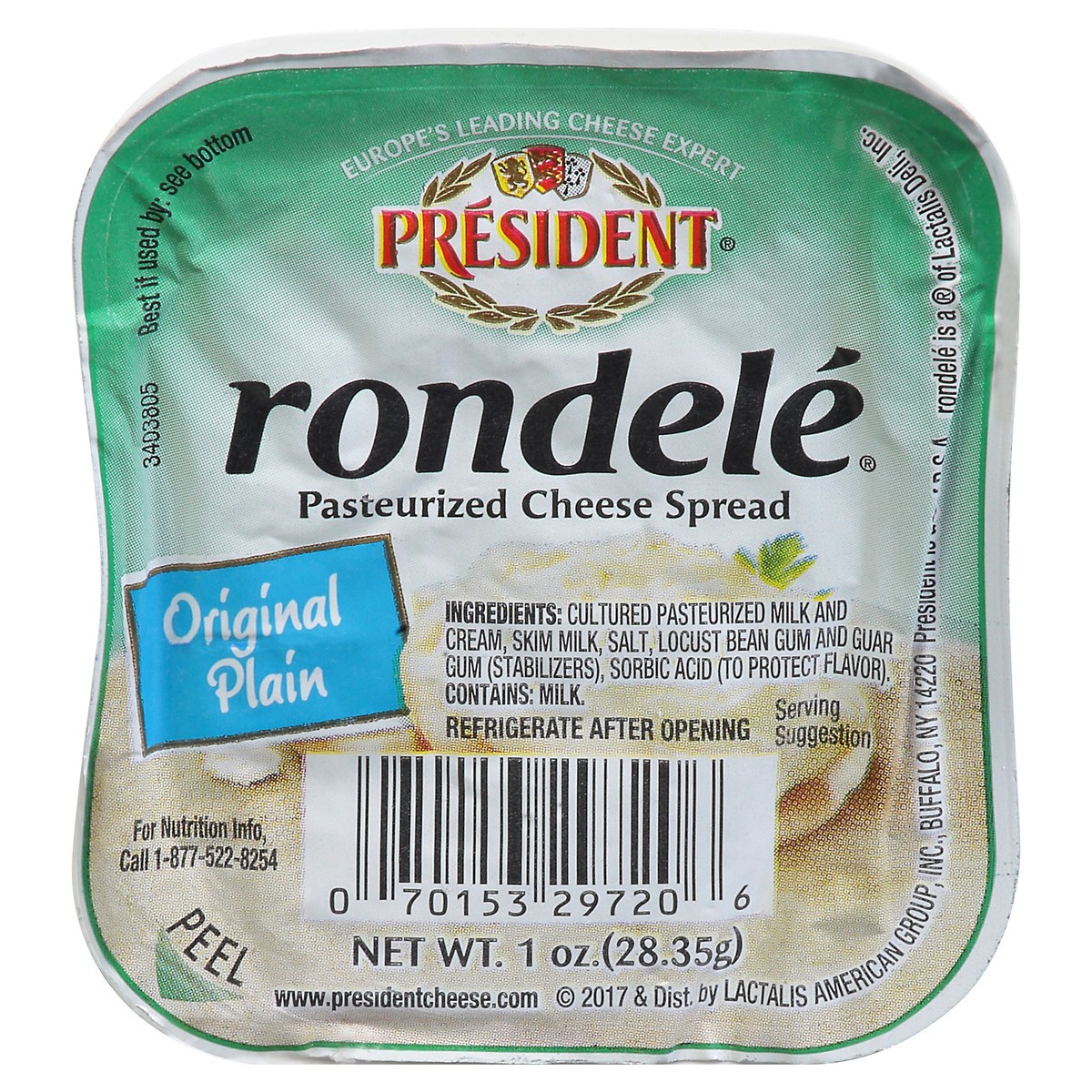 slide 1 of 11, Président Rondele Original Plain Cheese Spread 1 oz, 1 oz