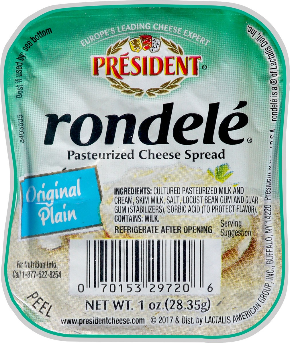 slide 9 of 11, Président Rondele Original Plain Cheese Spread 1 oz, 1 oz