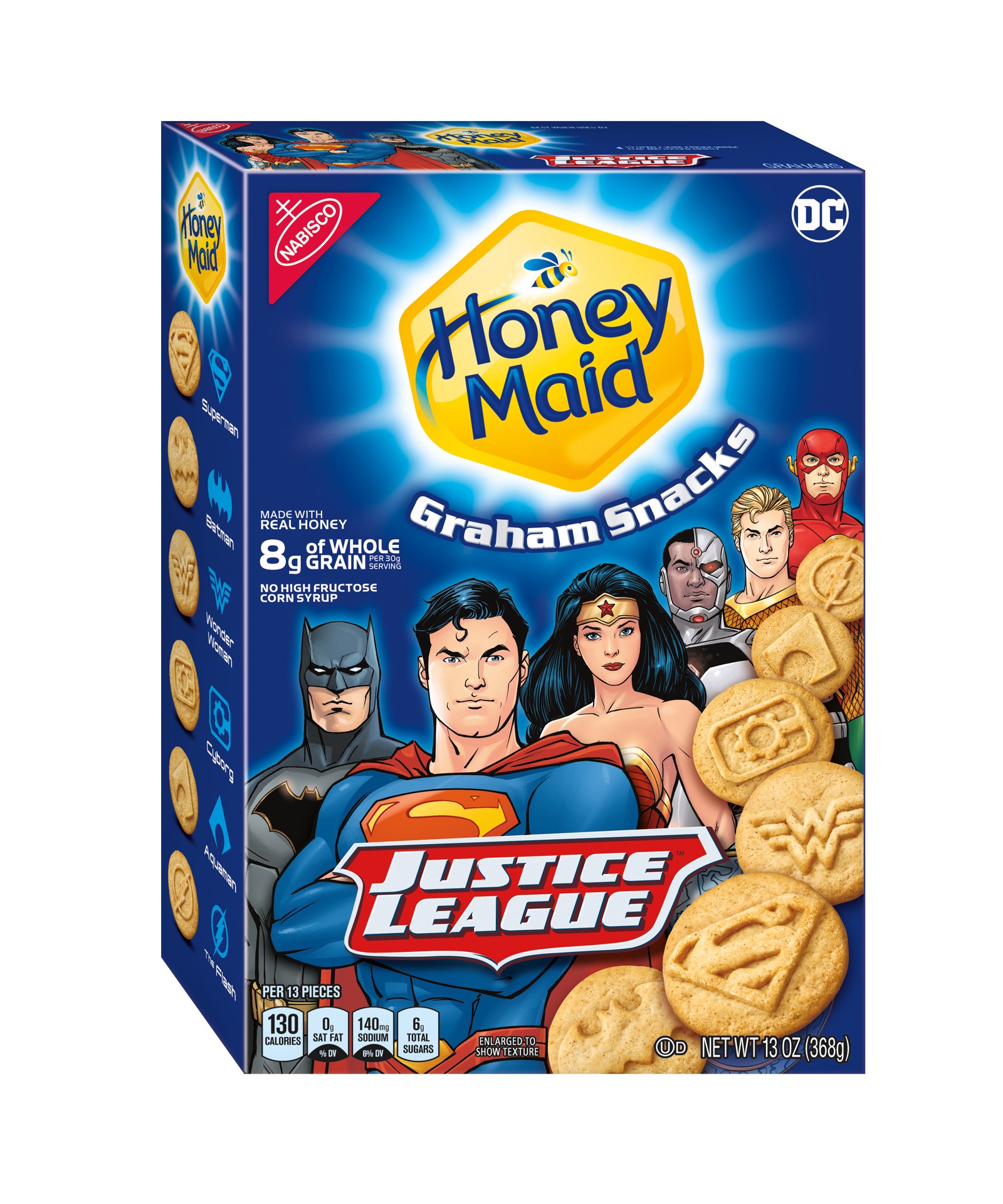 slide 5 of 6, Honey Maid Justice League Graham Snacks, 1 box (13oz), 0.95 lb