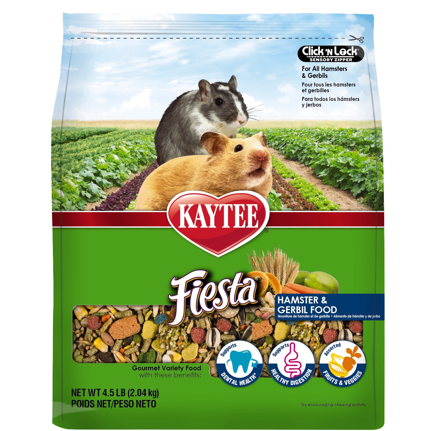 slide 2 of 10, Kaytee Pet Specialty Kaytee Fiesta Hamster and Gerbil Food 4.5 lb, Fortified Gourmet Diet, 4.5 lb