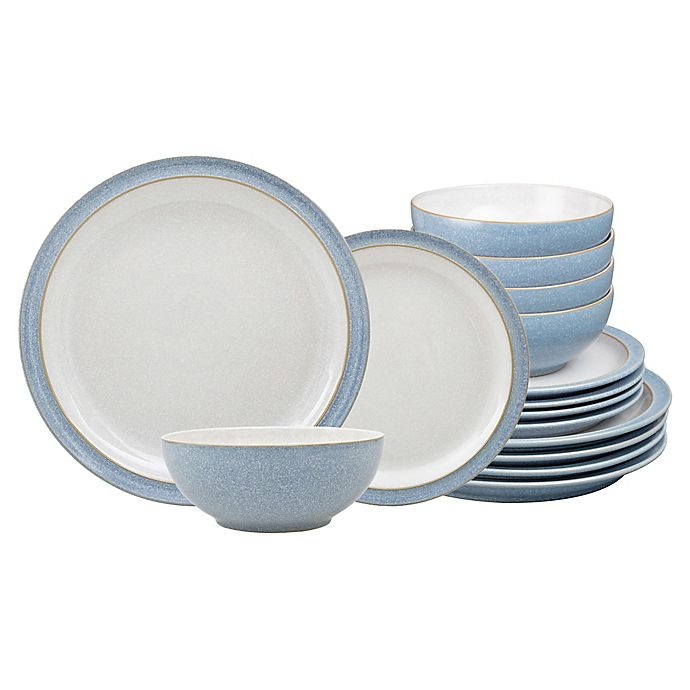 slide 3 of 3, Denby Elements Dinnerware Set - Blue, 12 ct