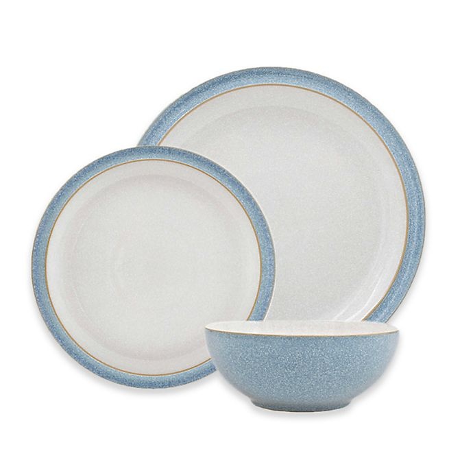 slide 1 of 3, Denby Elements Dinnerware Set - Blue, 12 ct