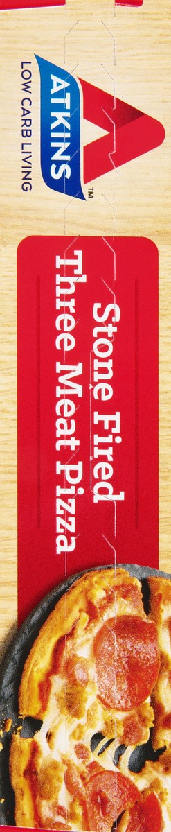 slide 5 of 10, Atkins Pizza, Three Meat, Stone Fired, 5.8 oz