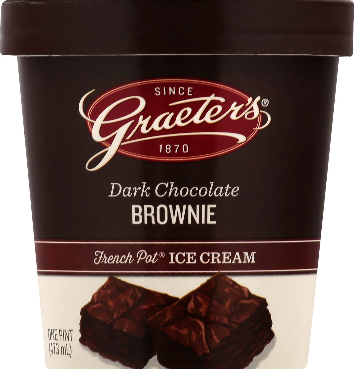 slide 1 of 11, Graeter's French Pot Dark Chocolate Brownie Ice Cream 1 pt, 1 pint