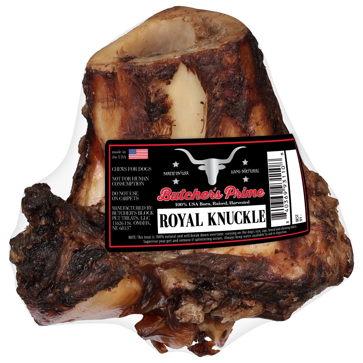 slide 2 of 4, Butcher's Prime Royal Knuckle Chews for Dogs 1 Each, 1 ct