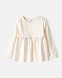 Carter's Toddler Girl Long-Sleeve Peplum Top - White Cream 3T