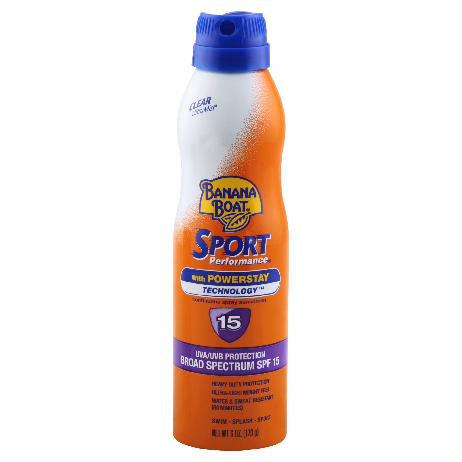 slide 1 of 1, Banana Boat Sport Performance Sunscreen Continuous Spray Broad Spectrum Spf 15 - 6 Oz, 6 oz