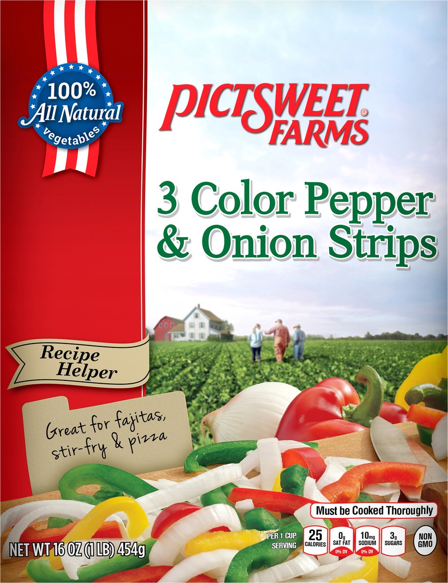 slide 3 of 3, PictSweet 3 Color Pepper & Onion Strips, 16 oz