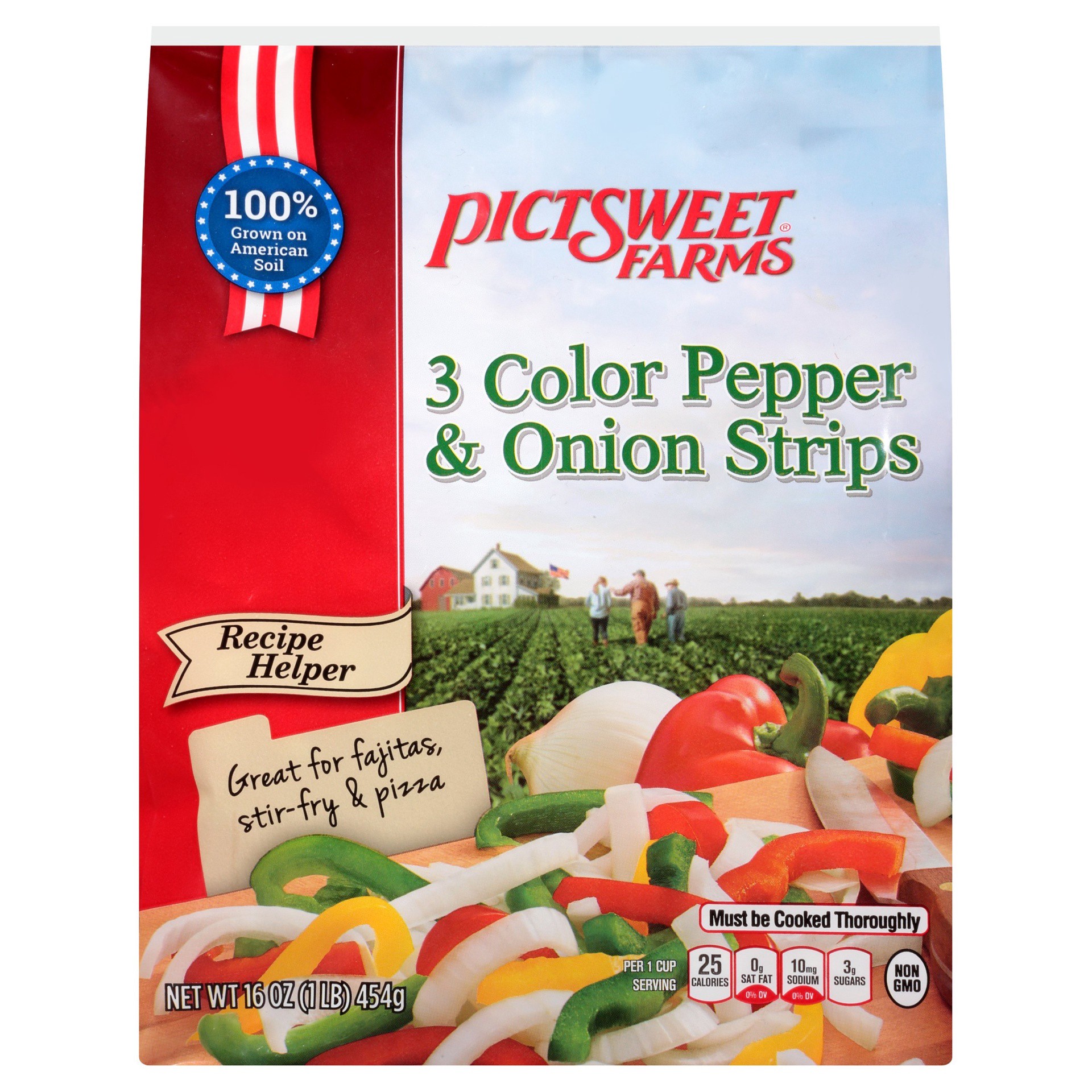 slide 1 of 3, PictSweet 3 Color Pepper & Onion Strips, 16 oz