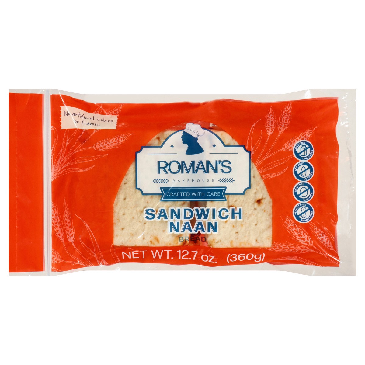 slide 2 of 13, Roman's Bakehouse Sandwich Naan Bread 12.7 oz, 12.7 oz