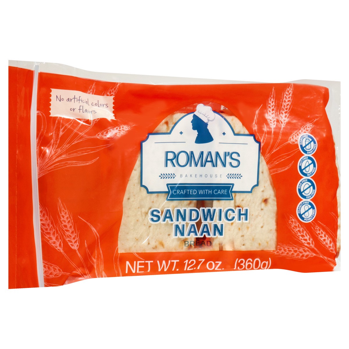 slide 8 of 13, Roman's Bakehouse Sandwich Naan Bread 12.7 oz, 12.7 oz