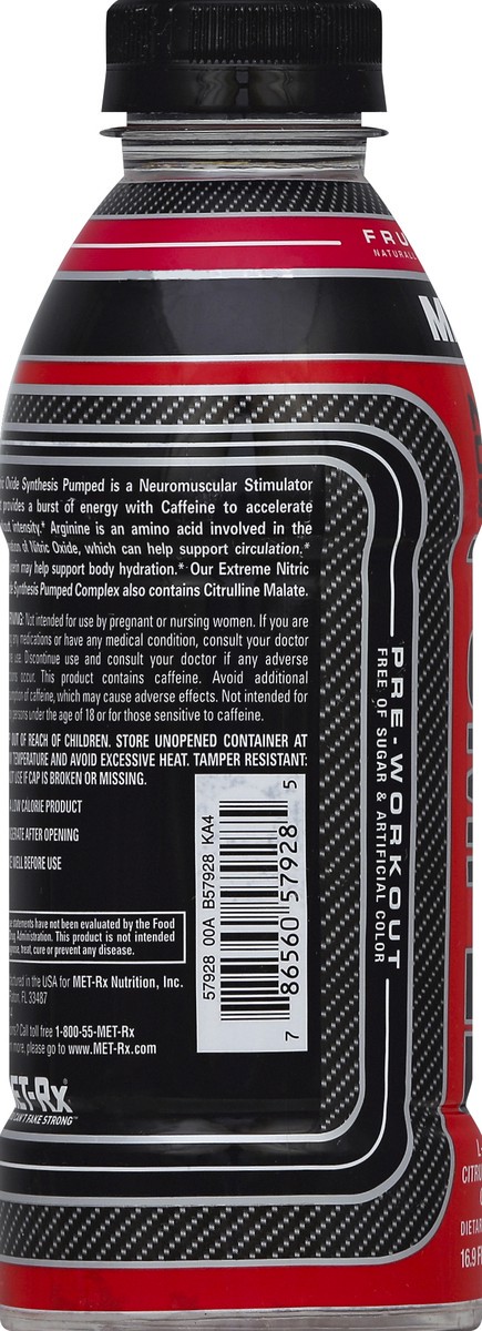 slide 4 of 4, MET-Rx Nos Pumped Punch, 16.9 oz