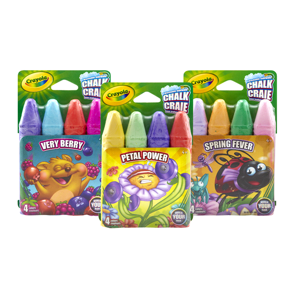 slide 1 of 1, Crayola Girl Assortment Washable Sidewalk Chalk, 4 ct