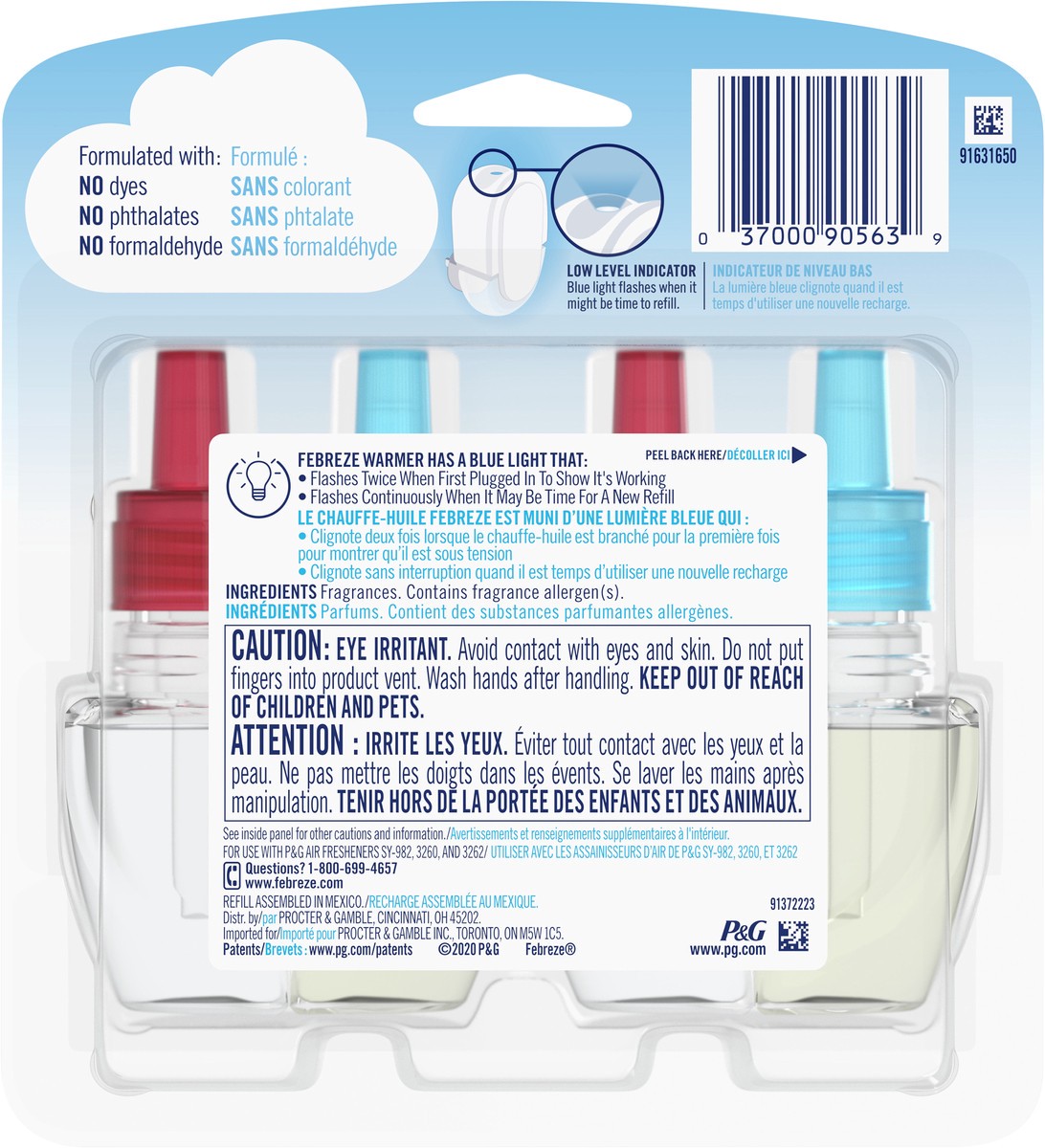 slide 2 of 3, Febreze Odor-Fighting Fade Defy PLUG Air Freshener Refill, Berry & Bramble, (2) .87 fl. oz. Oil Refill, 2 ct