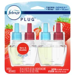 Febreze Plug In Air Freshener, Odor-Fighting Scented Oil Refill, Berry & Bramble, 2 Refills