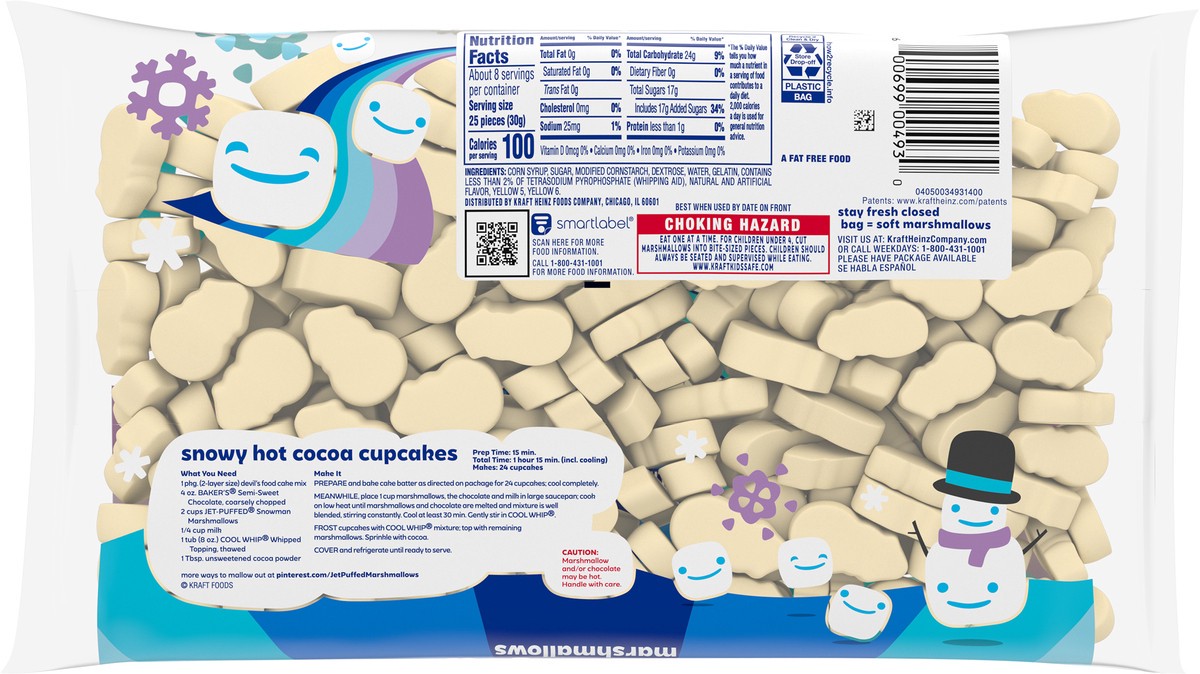 slide 11 of 13, Jet-Puffed Snowman French Vanilla Marshmallows 8 oz, 8 oz