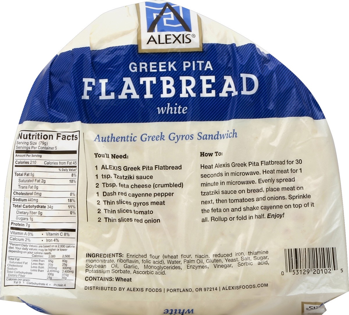 slide 4 of 5, Alexis Greek White Pita Flatbread - 14 Oz, 5 ct