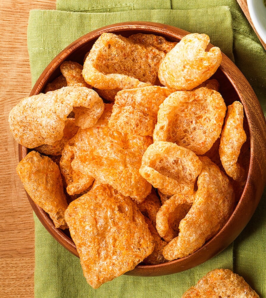 slide 3 of 3, 4505 Tajin Chile Limon Chicharrones Fried Pork Rinds, 2.7 oz