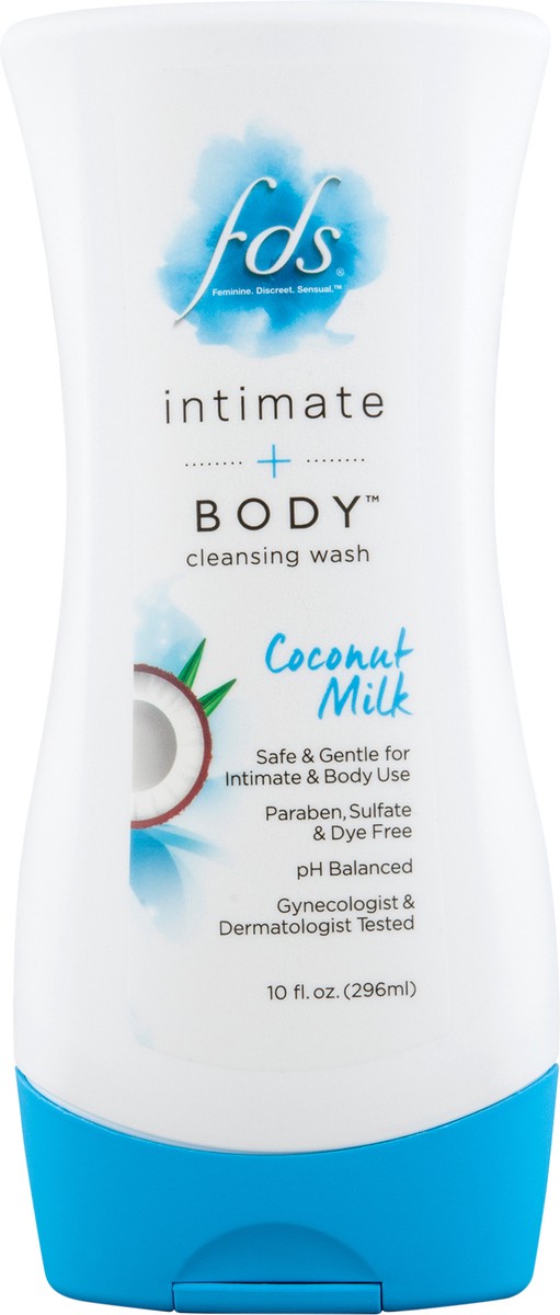 slide 1 of 11, FDS Coconut Milk Feminine Intimate & Body Cleansing Wash, 10 fl oz