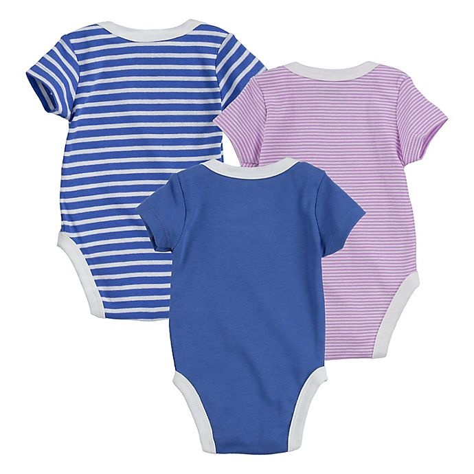 slide 2 of 2, Nike Newborn Swoosh Logo Bodysuits - Blue/Pink, 3 ct