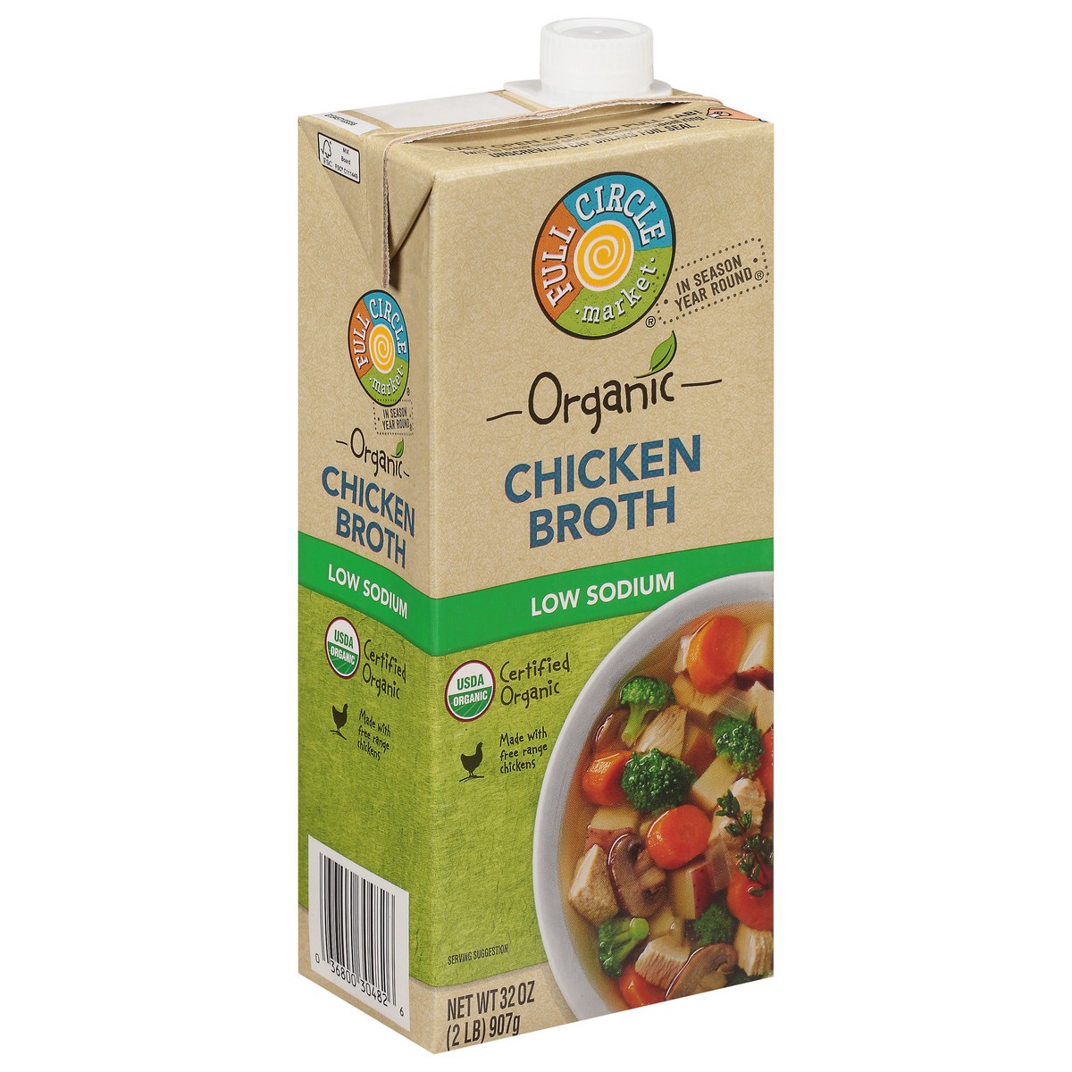 slide 7 of 9, Full Circle Market Organic Low Sodium Chicken Broth 32 oz, 32 oz