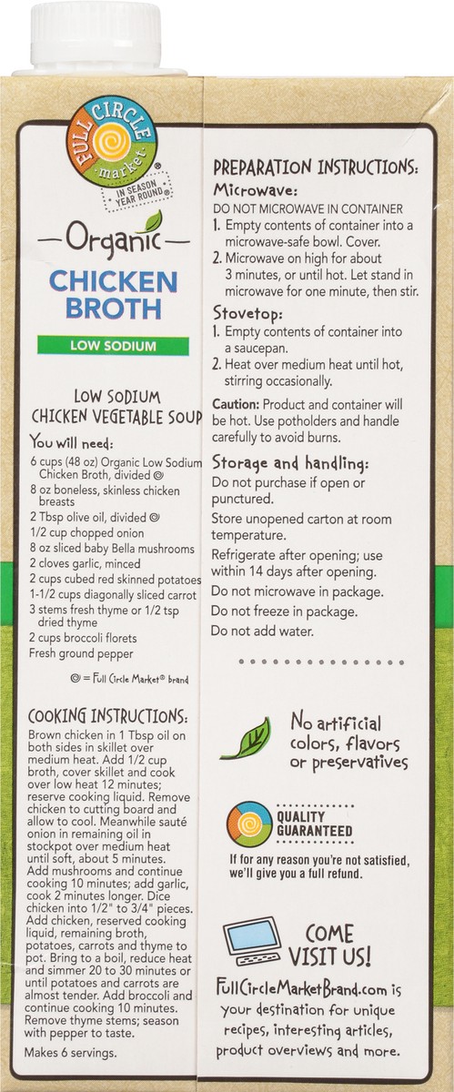 slide 2 of 9, Full Circle Market Organic Low Sodium Chicken Broth 32 oz, 32 oz