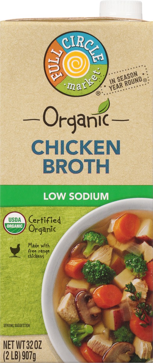 slide 4 of 9, Full Circle Market Organic Low Sodium Chicken Broth 32 oz, 32 oz