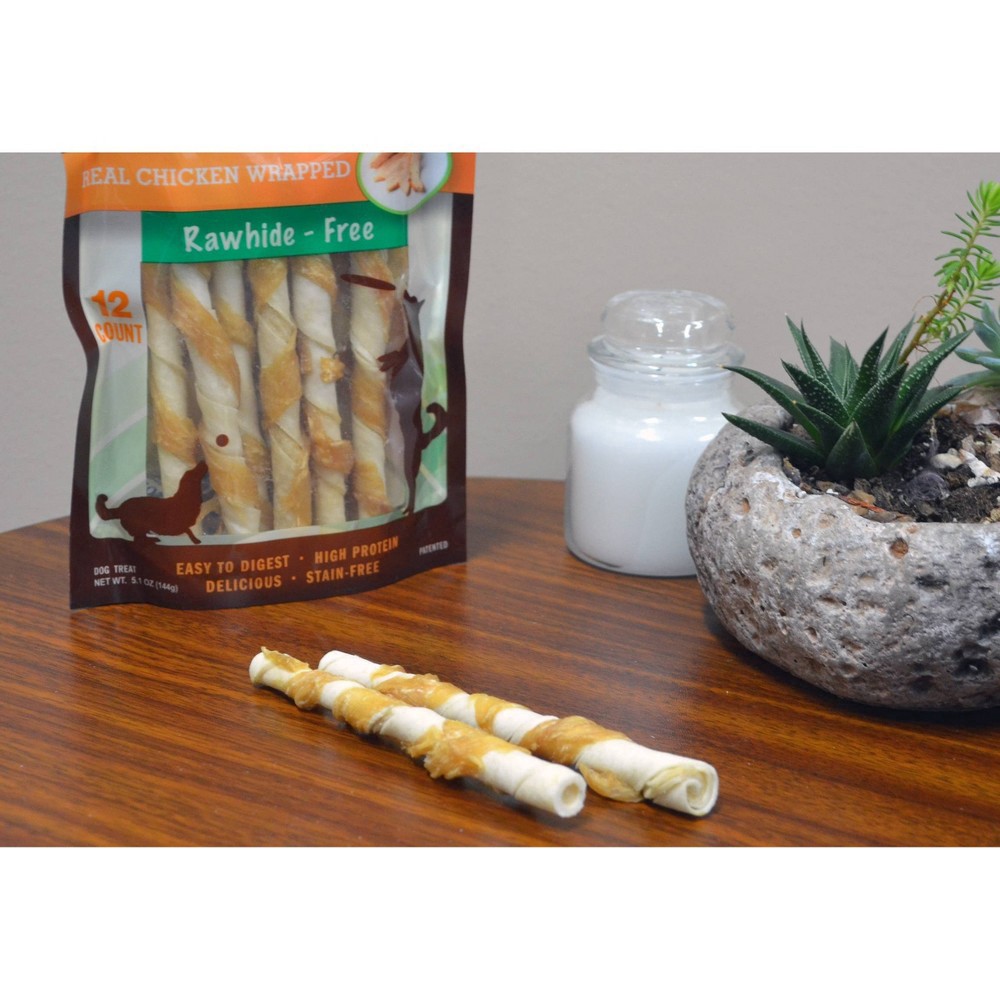 slide 2 of 4, Pork Chomps Rawhide-Free Premium Dog Treat 12 ea, 12 ct