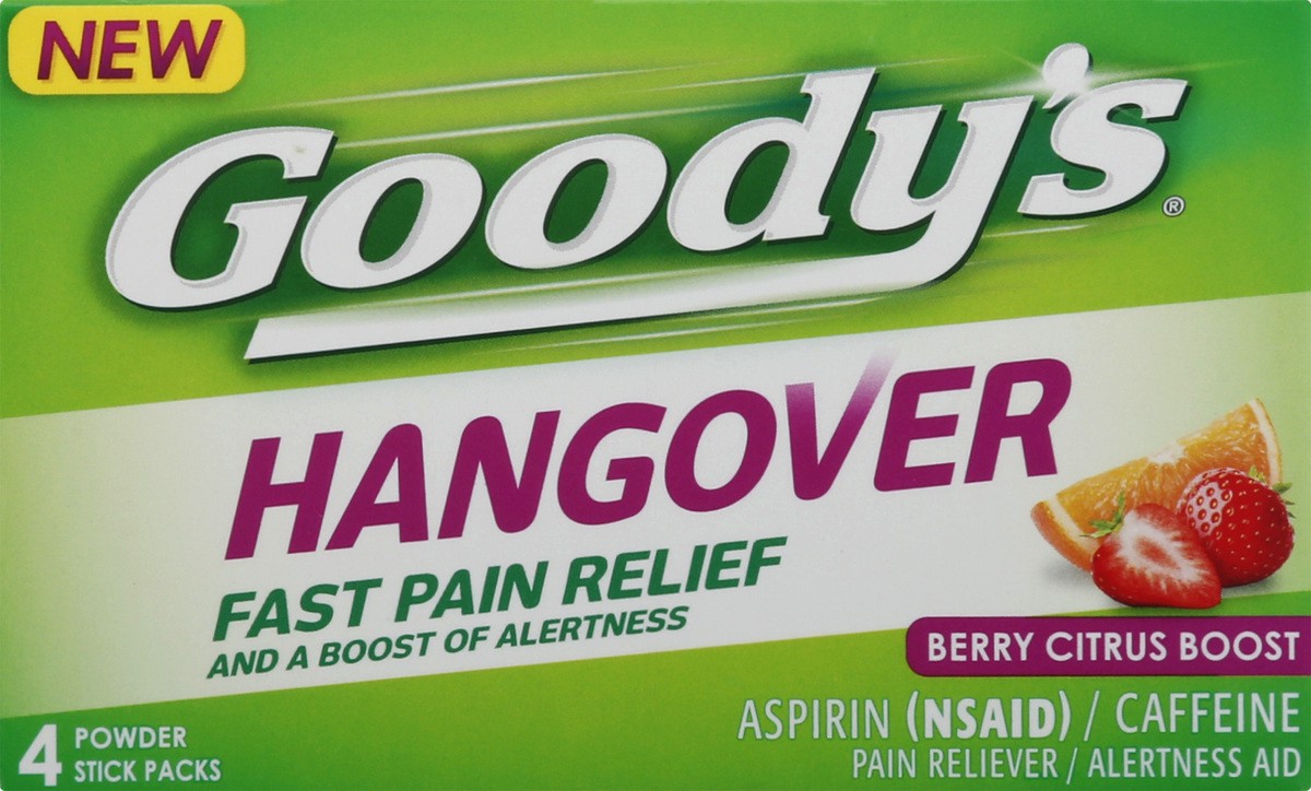 slide 6 of 9, Goody's Powder Stick Packs Berry Citrus Boost Hangover 4 ea, 4 ct