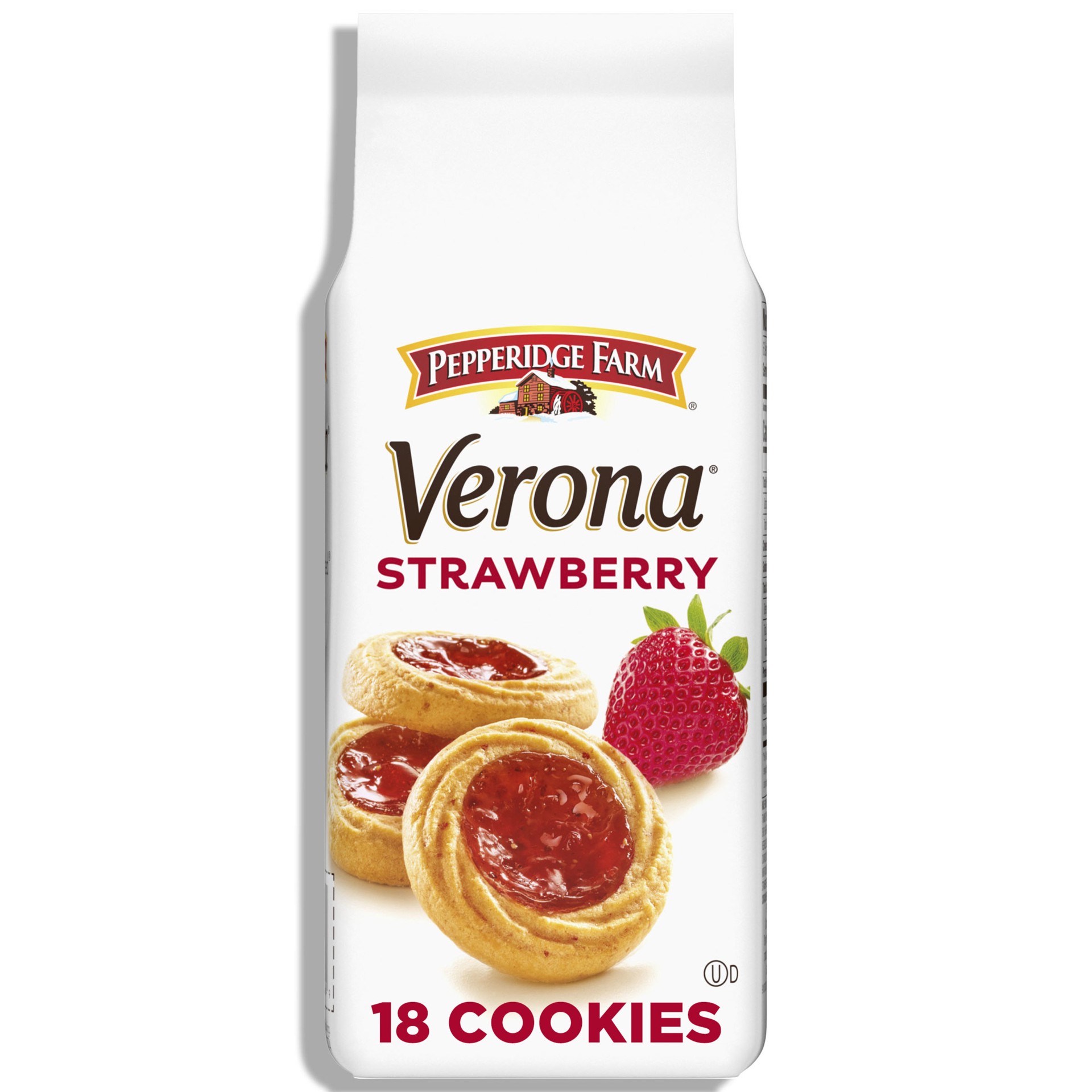 slide 1 of 5, Pepperidge Farm Verona Strawberry Thumbprint Cookies, 6.75 OZ Bag (18 Cookies), 6.75 oz