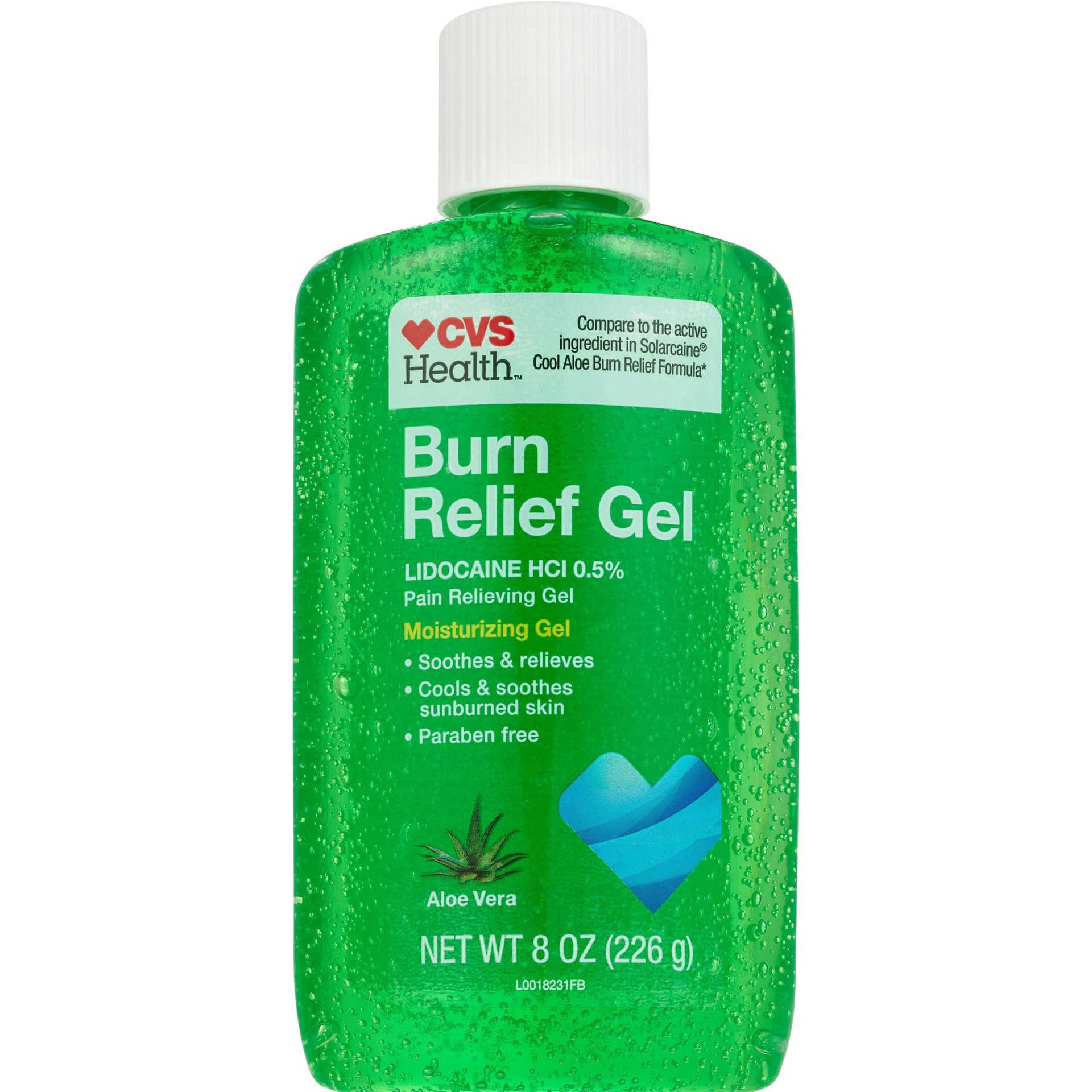 slide 1 of 1, CVS Health Burn Relief Gel With Lidocaine Hci 0.5%, Aloe Vera, 8 Oz, 8 oz