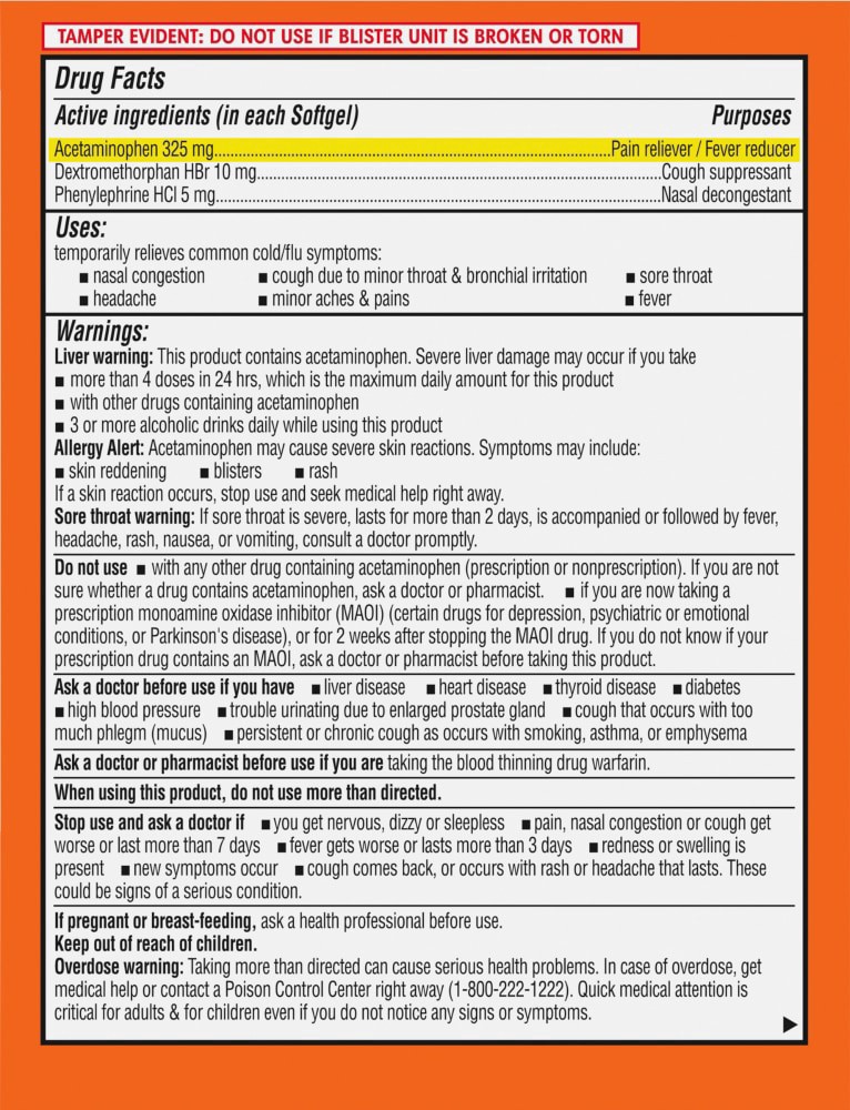 slide 3 of 4, Kroger Multi-Symptoms Relief Non-Drowsy Day Time Cold & Flue - Softgels, 48 ct