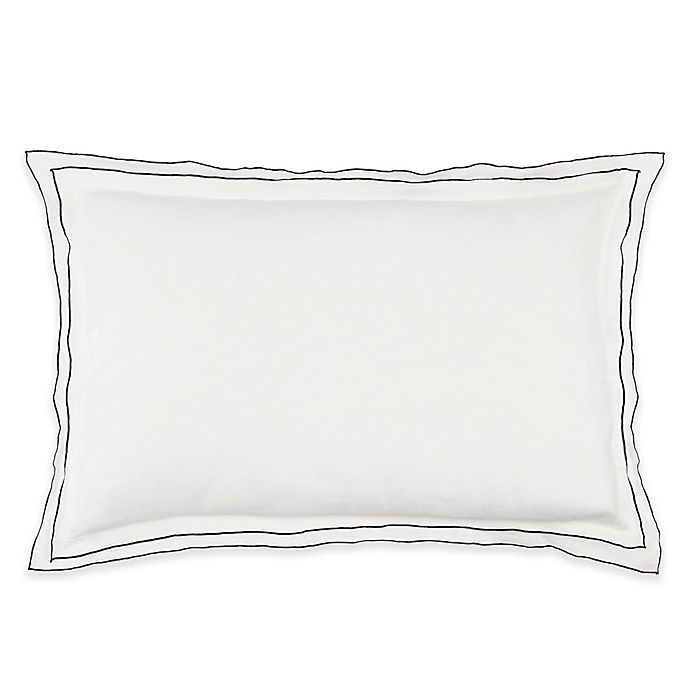 slide 1 of 1, Kassatex Biarritz King Pillow Sham - White/Indigo, 1 ct