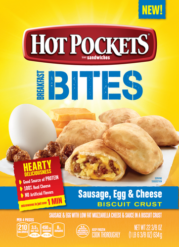 slide 1 of 1, Hot Pockets Breakfast Bites Sausage Egg & Cheese, 22.375 oz