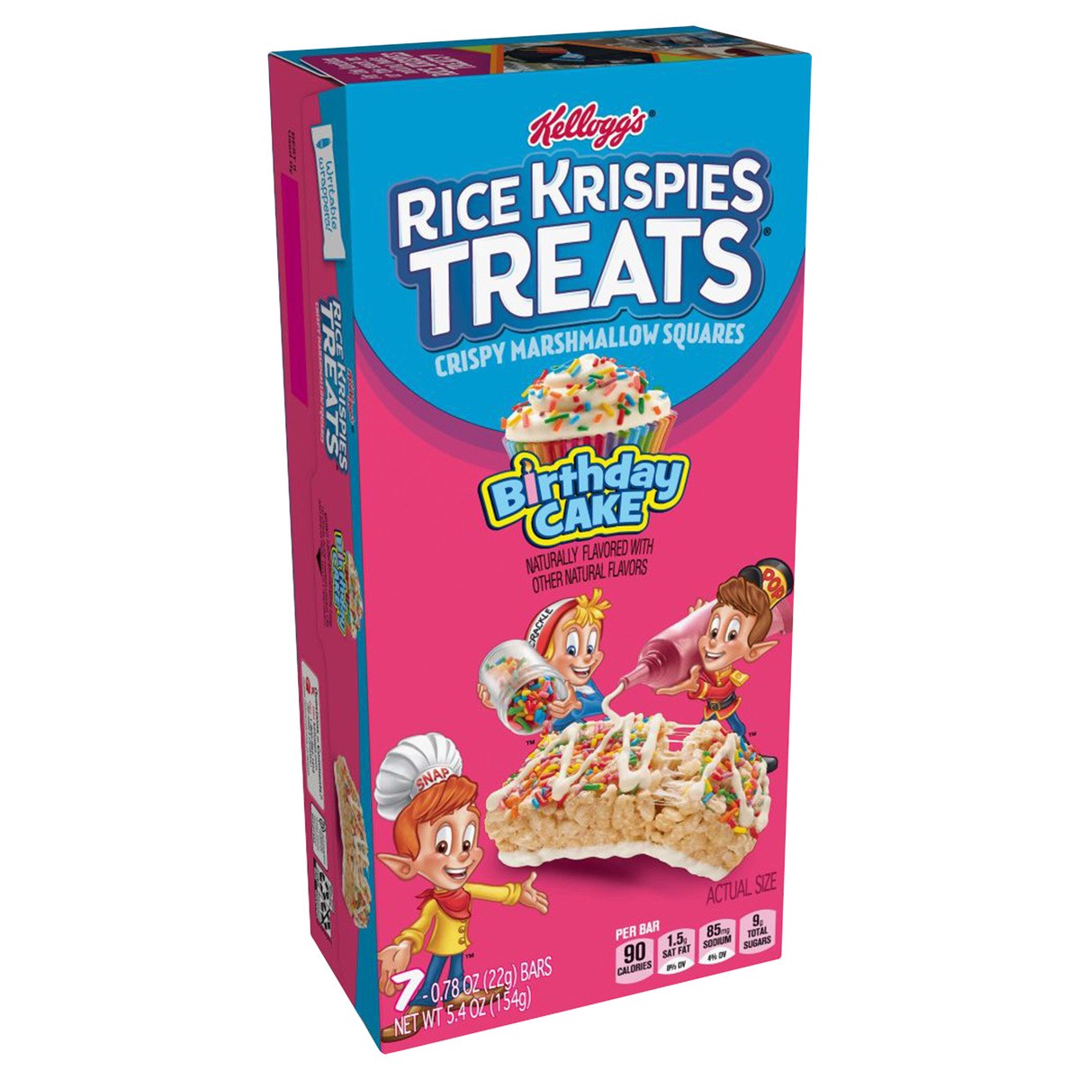 slide 3 of 12, Rice Krispies Treats Kellogg's Rice Krispies Treats Marshmallow Snack Bars, Birthday Cake, 5.4 oz, 7 Count, 5.4 oz