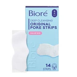 Biore Original Blackhead Remover Strips, Deep Cleansing Nose Strips With Instant Pore Unclogging, Features C-Bond Technology, Oil-Free, Non-Comedogenic Use, 14 Count