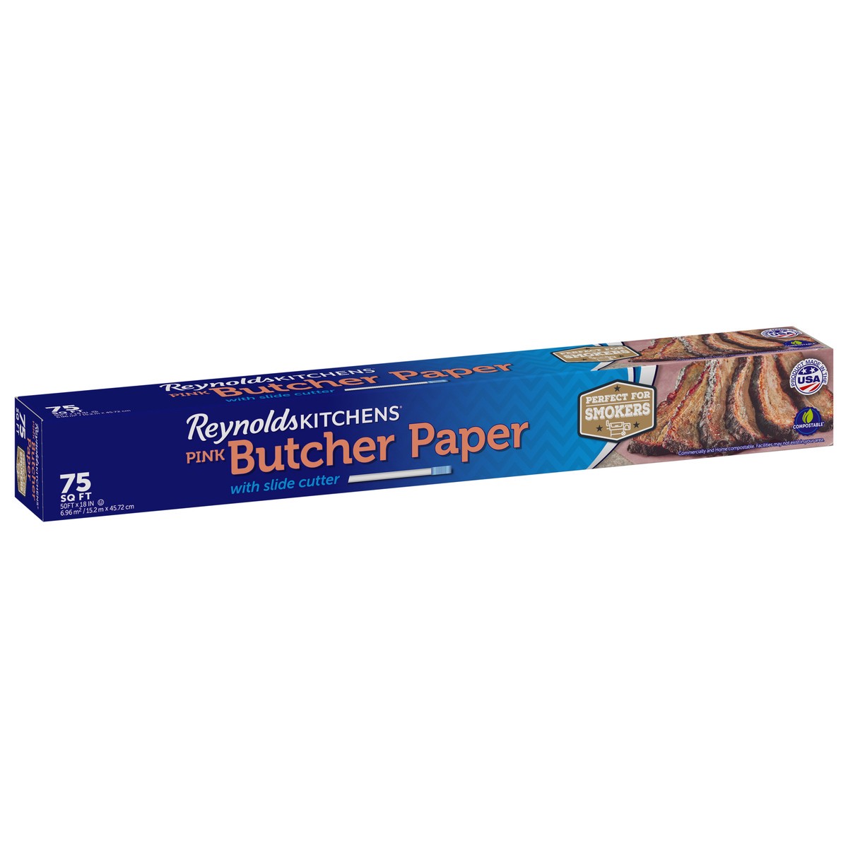 slide 7 of 9, Reynolds Kitchens Pink 75 Sq Ft Butcher Paper with Slide Cutter 1 Each, 0.94 lb