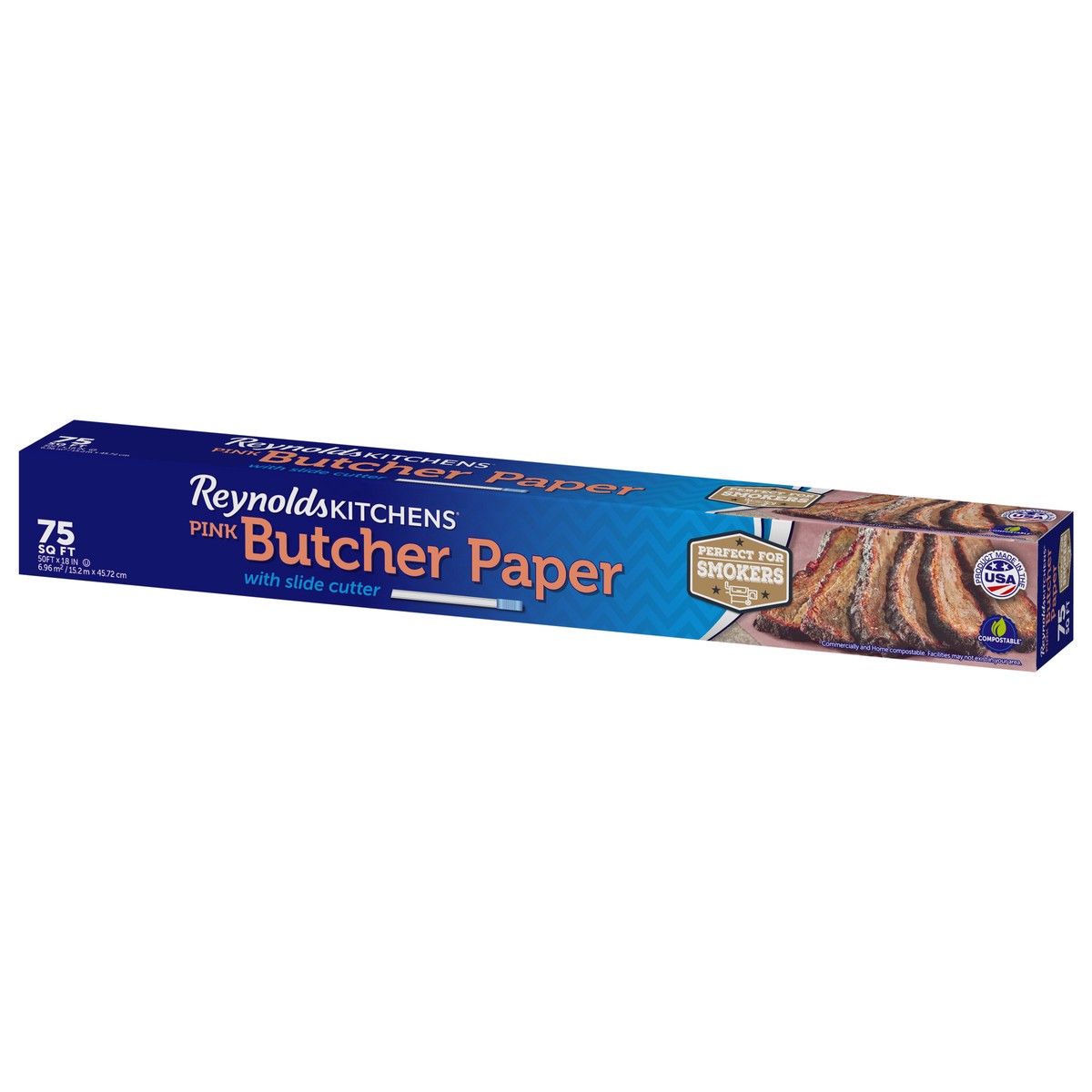 slide 2 of 9, Reynolds Kitchens Pink 75 Sq Ft Butcher Paper with Slide Cutter 1 Each, 0.94 lb
