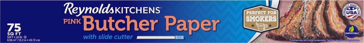 slide 6 of 9, Reynolds Kitchens Pink 75 Sq Ft Butcher Paper with Slide Cutter 1 Each, 0.94 lb