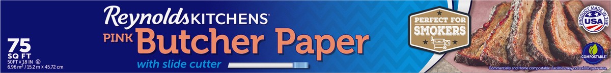 slide 4 of 9, Reynolds Kitchens Pink 75 Sq Ft Butcher Paper with Slide Cutter 1 Each, 0.94 lb