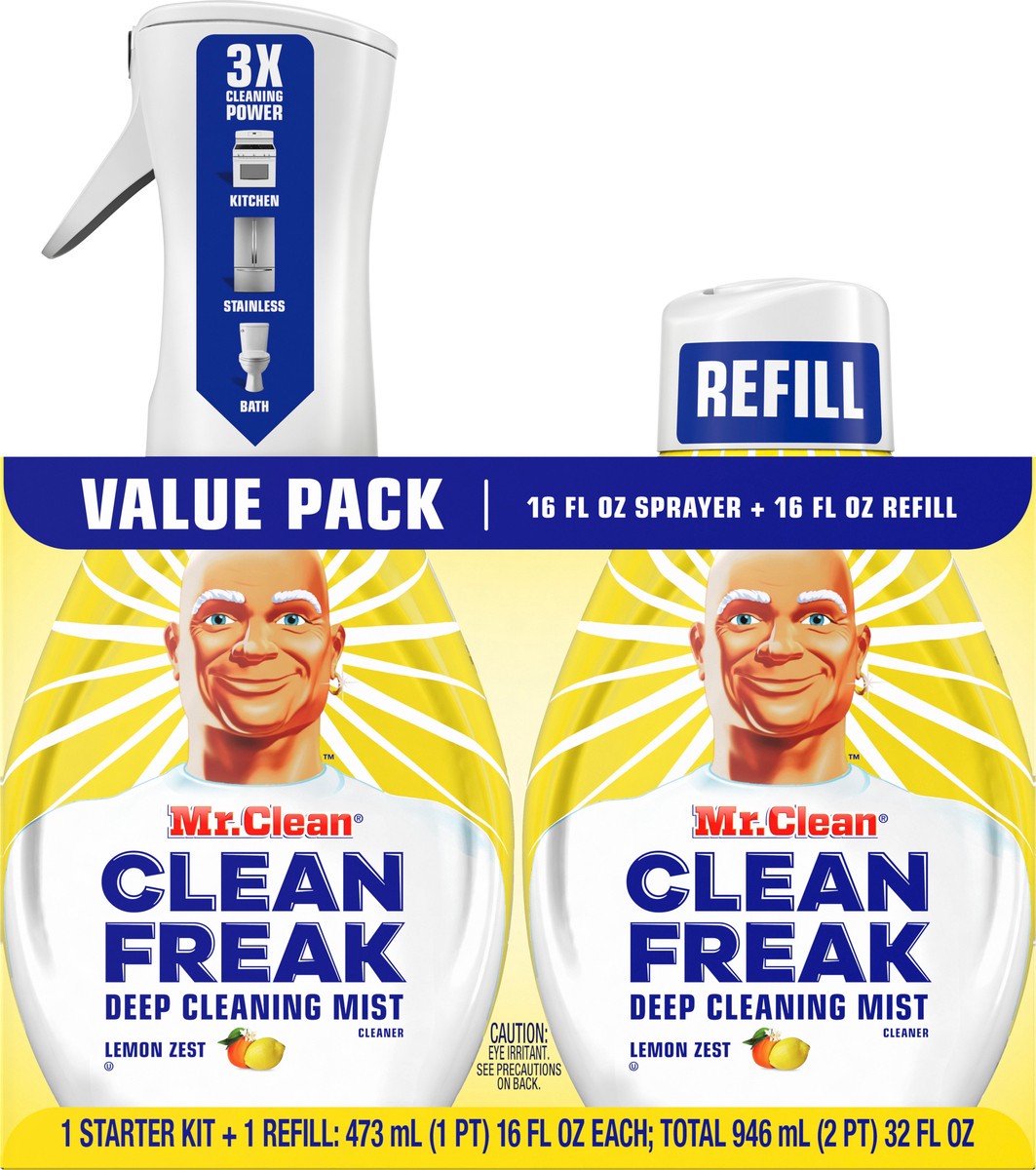 slide 3 of 8, Mr. Clean Clean Freak Lemon Zest Mist Cleaning Products, 2 ct