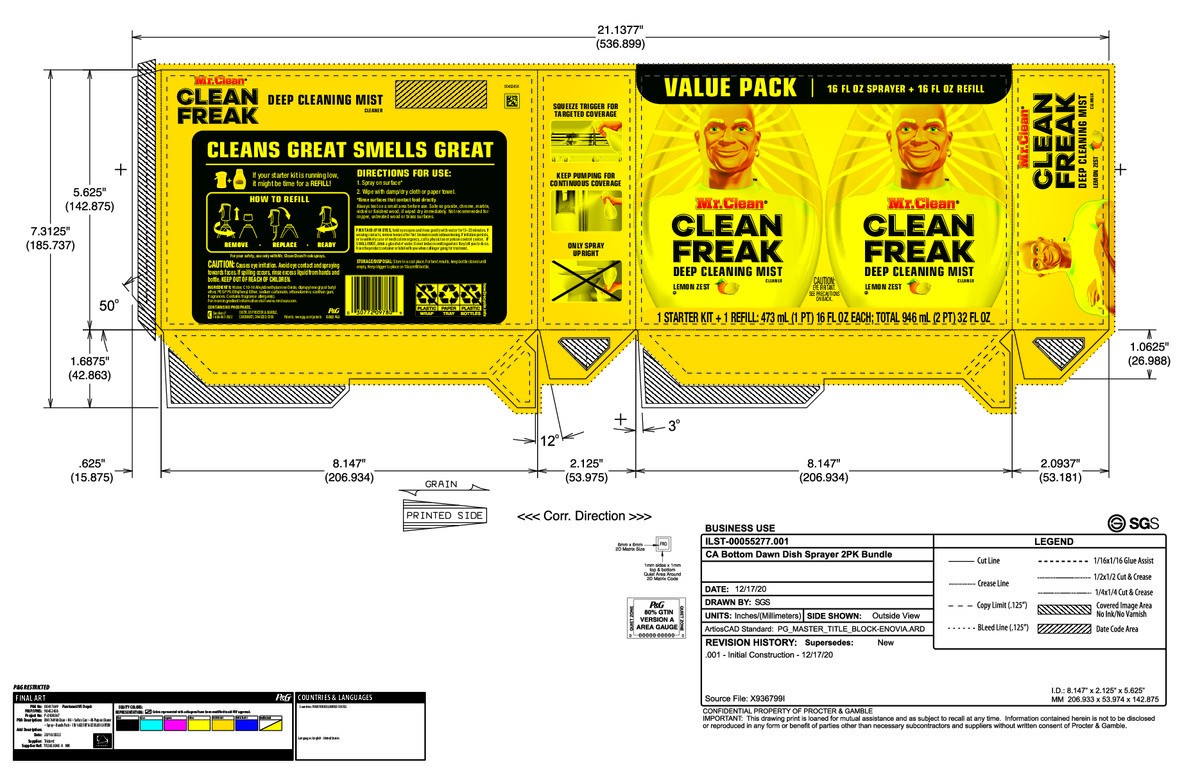 slide 2 of 8, Mr. Clean Clean Freak Lemon Zest Mist Cleaning Products, 2 ct
