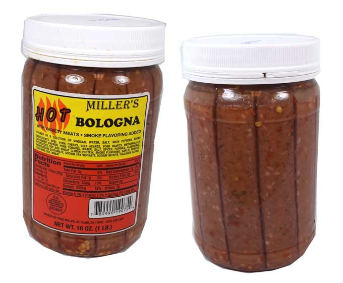 slide 1 of 1, Miller's Hot Bologna, 56 oz