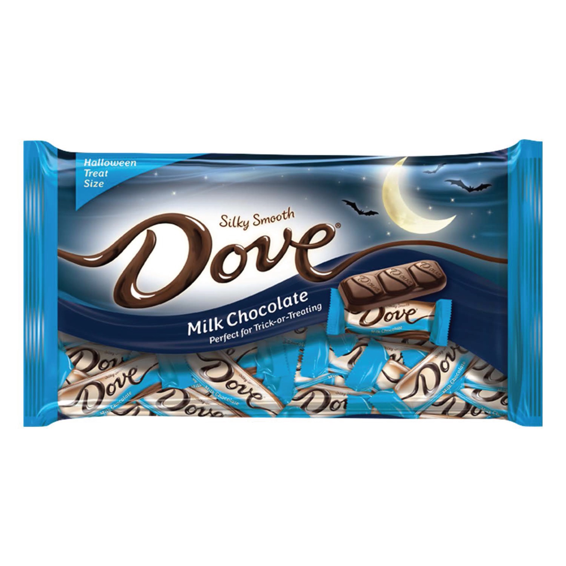 slide 1 of 8, DOVE Milk Chocolate Halloween Treat Size Candy Bars 9-Ounce Bag, 9 oz