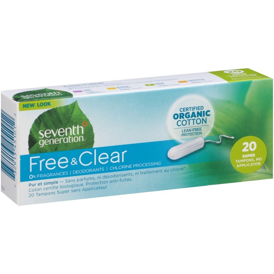 slide 4 of 6, Seventh Generation Seven Generation Organic Cotton Tampons - 20 Count, 20 ct