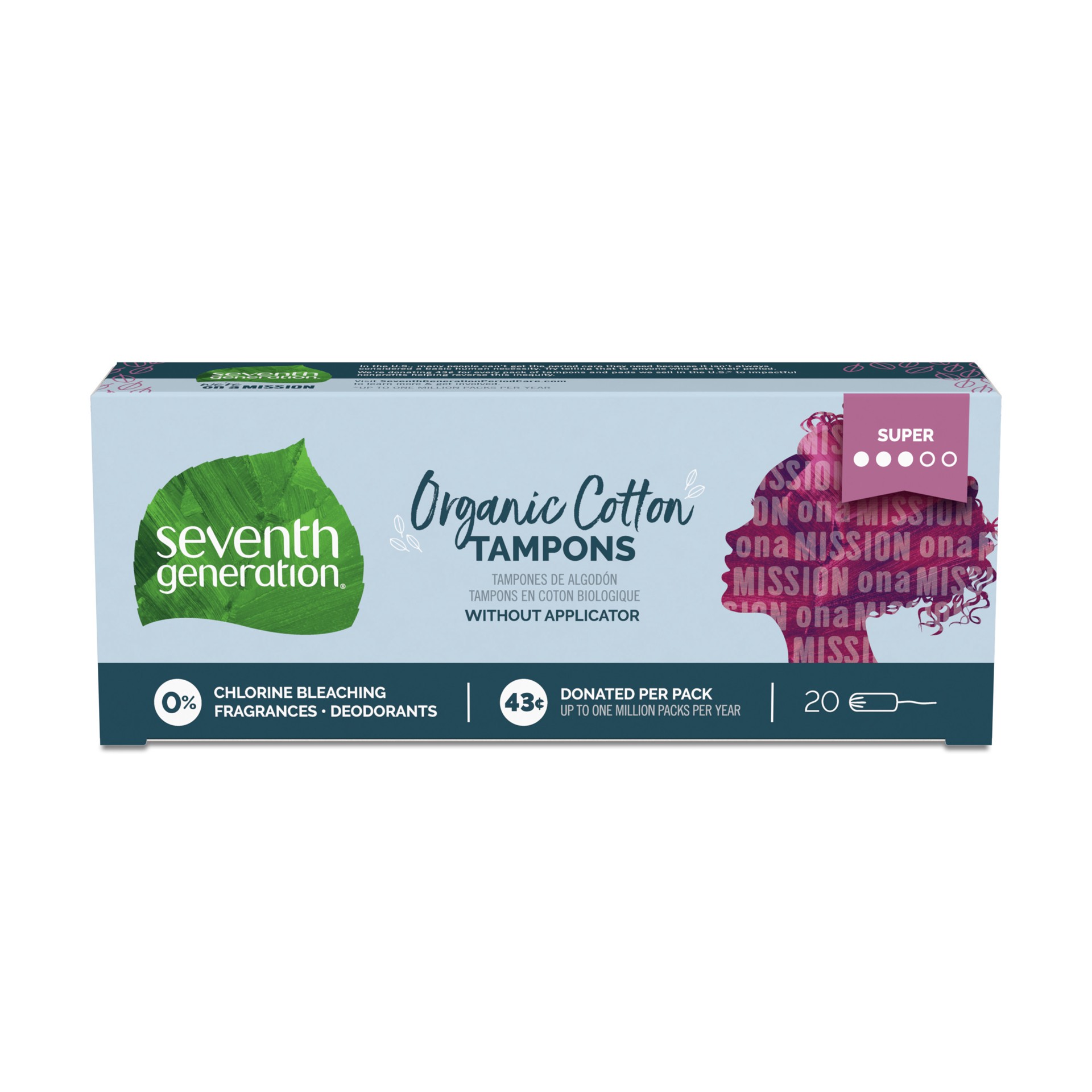 slide 1 of 6, Seventh Generation Seven Generation Organic Cotton Tampons - 20 Count, 20 ct